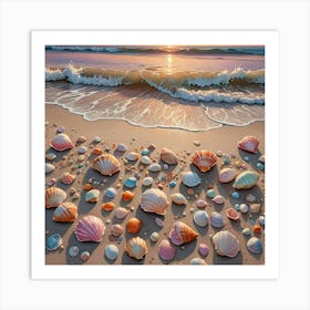 Seashells On The Beach Art Print