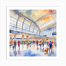 People At The Airport Art Print