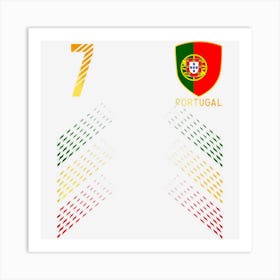 Vintage Portugal Jersey 7 Portugese Flag Pride Men Women Art Print