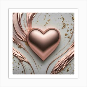 Rose Gold Heart Art Print