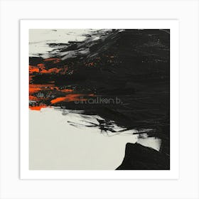 Black And Orange Art Print