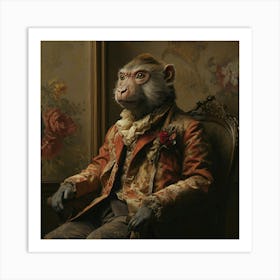 Monkey In A Suit Art Art Print