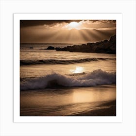 Sunset At The Beach 373 Art Print