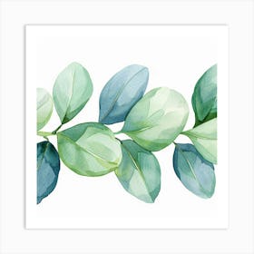 Watercolor Eucalyptus Leaves Art Print