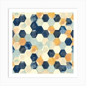 Seamless Pattern Of Abstract Hexagonal Patterns Art Print