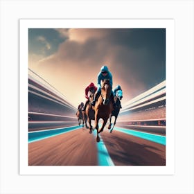 Horse Racing On The Track 4 Art Print