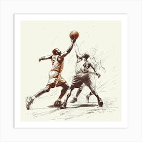 A Basketball Match Hand Drawn Sketch Illustratio 1718671009 2 Art Print