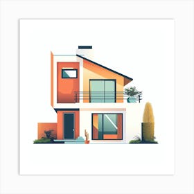 Modern House Vector Illustration 3 Art Print