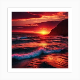 Sunset On The Beach 509 Art Print