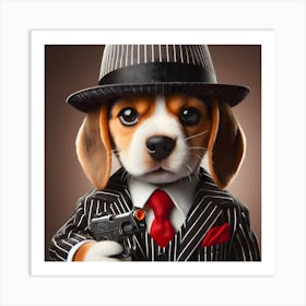 OGB~ Original Ganster Beagle In A Suit~Reimagined 4 Art Print