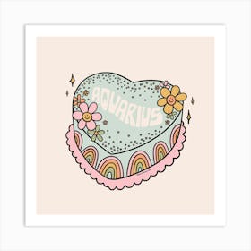 Aquarius Heart Cake Art Print