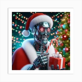 Christmas Robot 1 Art Print