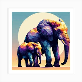 Gentle Giants Elephants Art Print