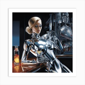 Robot Bartender 2 Art Print