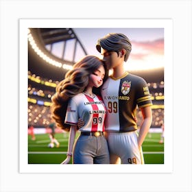 Soccer Couple 2 Art Print