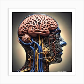 Anatomy Of The Human Brain Art Print