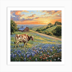 Sunset In Texas Art Print