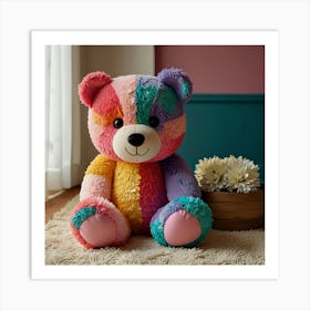 Rainbow Teddy Bear 1 Art Print