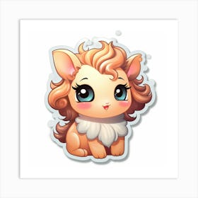 Cute Llama 1 Art Print