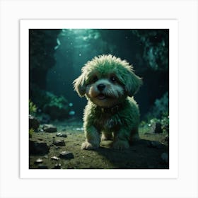 Little Green Dog Art Print