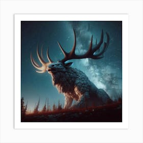 Stone Elk (A Mythical Beast) The Mythical World Collection Style A Art Print