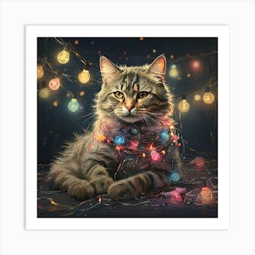 Christmas Cat 3 Art Print