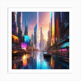 Futuristic City 147 Art Print