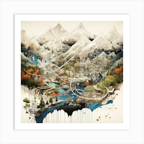 City In The Mountains Art Print