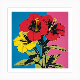 Gloriosa Lily 4 Pop Art Illustration Square Art Print