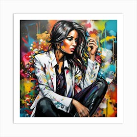 Woman in Deep Thought Art Print