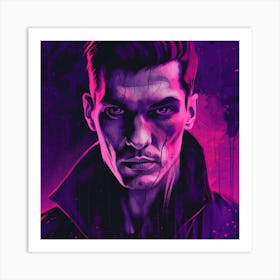 Man In Purple Paint Art Print