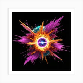 Plasma Explosion Glitch Art 1 Art Print