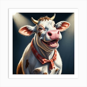 Cow In The Spotlight Art Print