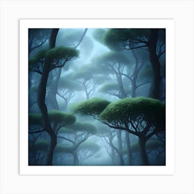 Foggy Forest Art Print