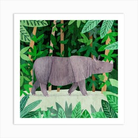 Sumatran Rhino Square Art Print