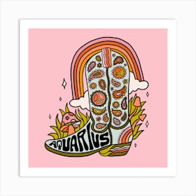 Aquarius Cowboy Boot Art Print