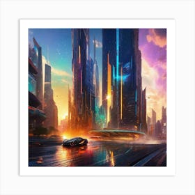 Futuristic City 170 Art Print