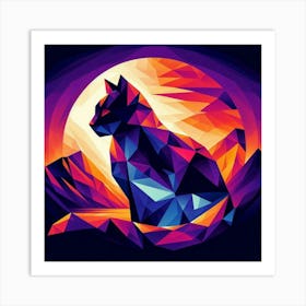 Tinsel Low Poly Cat Art Print