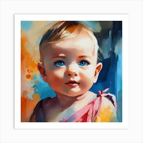 Baby With Blue Eyes Art Print