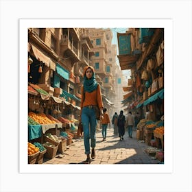 Woman In A Market Art Print