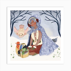 Winter Witch Square Art Print