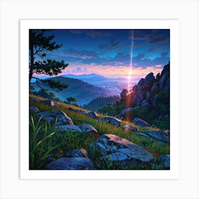 Sunset In The Mountains 23 Art Print