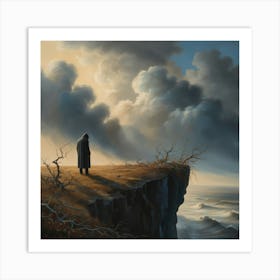 Man On A Cliff Art Print