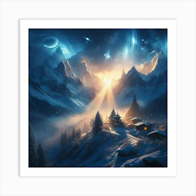 Snowy Mountains Art Print