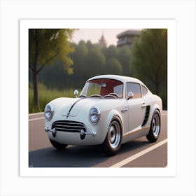 White Car 3 Art Print