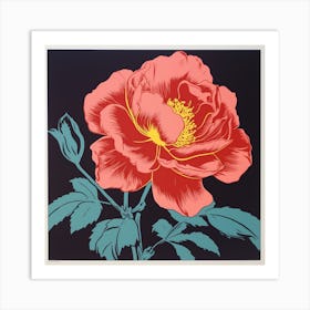 Peony 2 Pop Art Illustration Square Art Print