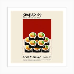 Gimbap Square Art Print