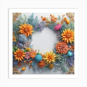 Flowers In A Frame Art Print