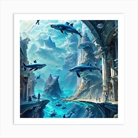 Dolphins In The City Art Print