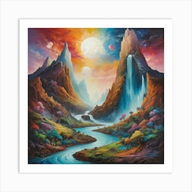 River In The Mountains Art Print Art Print